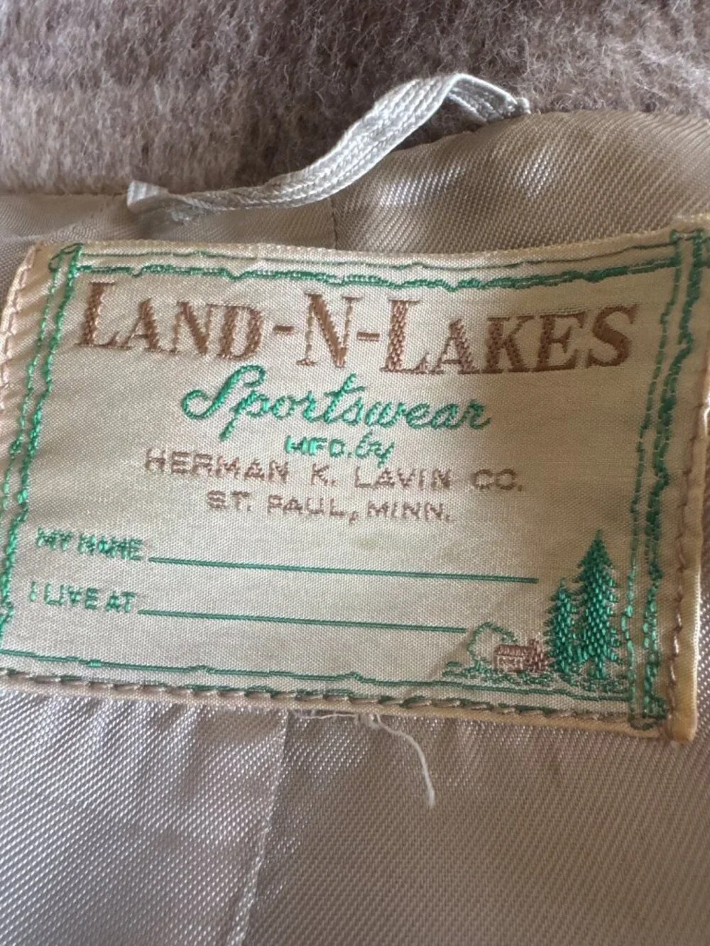 Vtg 1950s Land N Lakes cashmere wool blend jacket rockabilly Herman K Lavin Co S